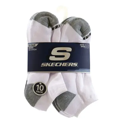 Skechers Men's Pack No Show Socks White Traditional One Size