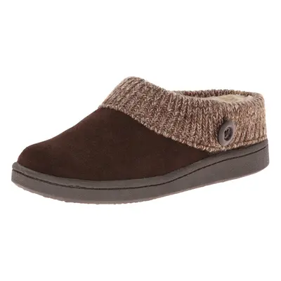 Clarks Women's Knit Scuff Slipper, Brown, M US