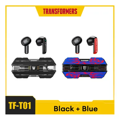 (Black Blue) TF-T01 TWS Earphones Bluetooth 5.3 Wireless Earphone Low Latency HIFI