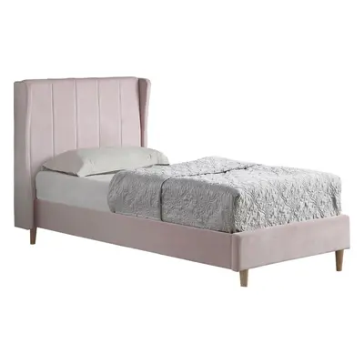 Amelia 3ft Single Bed in Pink Velvet Fabric