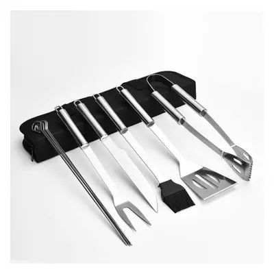 10pcs/set Stainless Steel Bbq Tools Set Spatula Fork Tongs Knife Brush Skewers Barbecue Grilling