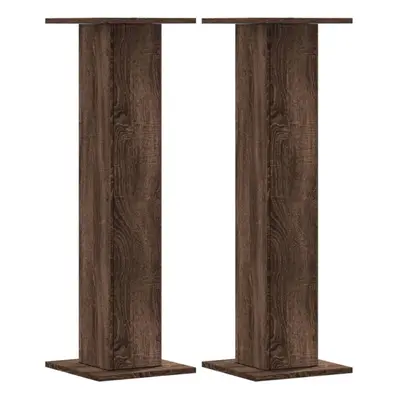 (brown oak, x x cm) vidaXL Speaker Stands Living Room Speaker Floor Stand pcs Engineered Wood