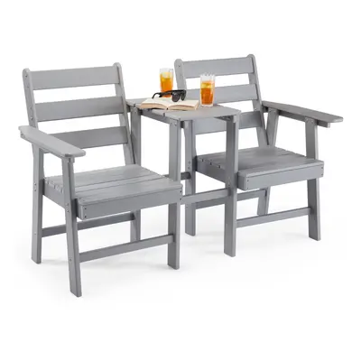 VonHaus Adirondack Love Seat for Garden - Seater Grey Jack & Jill Love Seat Patio Set - Person H