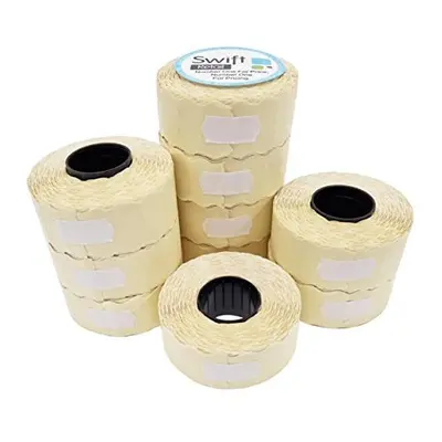 26 x mm Price Gun Labels White Peelable Rolls Stickers CT4 Wavy Edge Pricemarking Tags Fits Many