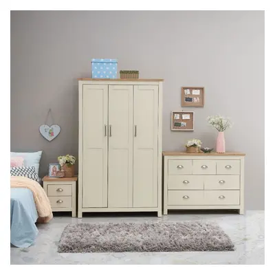 3 Piece Bedroom Set Door Wardrobe 3+4 Chest Drawer Bedside Table