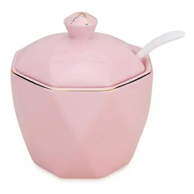 Dispenser Salt Container Ceramic Sugar Bowl With Lid And Spoon For Home And Kitchen For Simple K