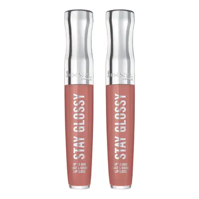 Rimmel Stay Glossy 6HR Lip Gloss Bare Minimum 0.18 Fl Oz (Pack of 2)