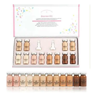 (12 Liquid foundation) 8ml BB Cream Glow Dermawhite Skin Treatment Starter Kit Ampoule Essence W