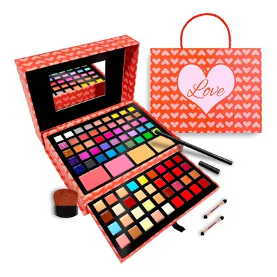 Makeup Kits for Teens - 2-Tier Love Make Up gift Set and Eyeshadow Palette for Teen girls and Ju