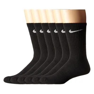 NIKE Unisex Performance Cushion Crew Socks (6 Pairs) Black/White Lar