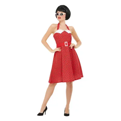 Womens 1950s Rockabilly Pin Up Fancy Dress Costume Size