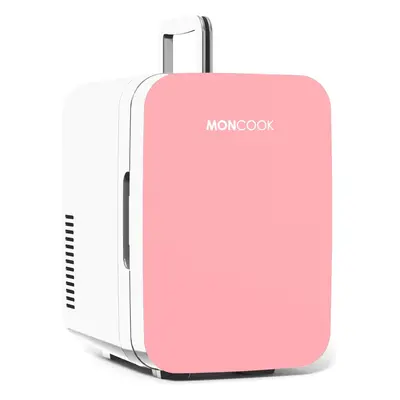 (15L, Pink) Mini Refrigerator for Bedroom - Small, Portable, Quiet - Glass Door Mini Refrigerato