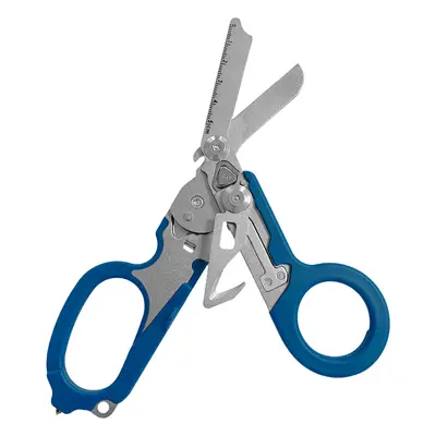 (Blue) Multifunction Portable Emergency Shears with Lock Latch Tactical Folding Scissors Outdoor