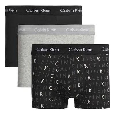 (S) 3-Pack Low-Rise Boxer Trunks, Black / Grey Heather / Subdued Logo