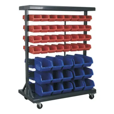 94 Tray / Bin Mobile Parts Storage Rack - Garage & Warehouse Parts Picking Unit