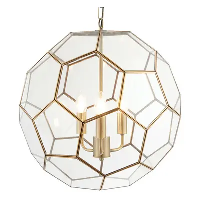 Multi Light Ceiling Pendant Bulb ANTIQUE BRASS & GLASS Large Modern Lamp Shade