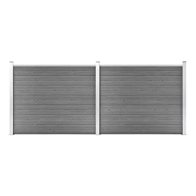 Fence Panel Set WPC 353x146 cm Grey