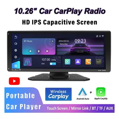 (as the picture) 10.26&apos;&apos; Portable Car Radio Wireless Carplay Hd Ips Display Touch Scre