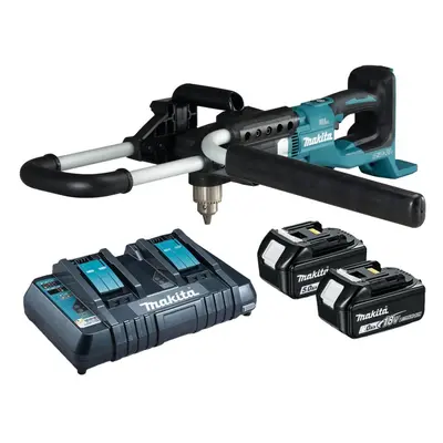 Makita DDG460T2X7 LXT Cordless 18v / 36v BL Earth Auger Fence Post Drill +2x5.0