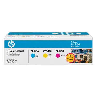 HP 125A Tri-Pack LaserJet Toner Cartridges (Cyan,Yellow, Magenta) (CE259A)