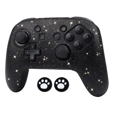 (Black) Glittery Soft Silicone Protective Case For Switch Pro Game Controller Skin Gamepad Case 