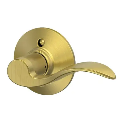 SCHLAGE Accent Lever Non-Turning Lock in Satin Brass - Right Handed - F170 ACC RH