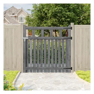 (120cm W x 120cm H) Outdoor Wooden Garden Gate Fence Door, Grey