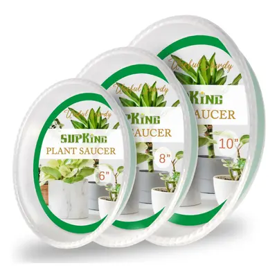 SupKing Pack Plant Saucers (6inch /8inch /10inch) Heavy Sturdy Plant