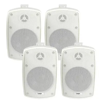 4x 4" 60W White Outdoor Rated Speakers OHM Weatherproof Wall Mounted HiFi