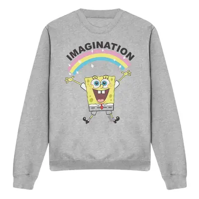 (XL, Sport Heather) SpongeBob SquarePants Unisex Adult Simple Imagination Sweatshirt