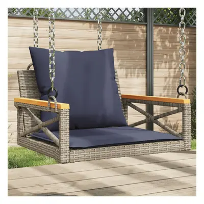 vidaXL Swing Bench with Cushions Gray 24.8x24.4x15.7 Poly Rattan