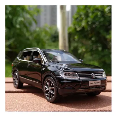 (Black) 1:32 Tiguan SUV Alloy Car Model Die Cast Metal Vehicle High Simulation Sound Light Model