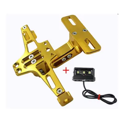 (Gold) Motorcycle Universal Adjustable Rear Tail Tidy License Plate Holder Bracket