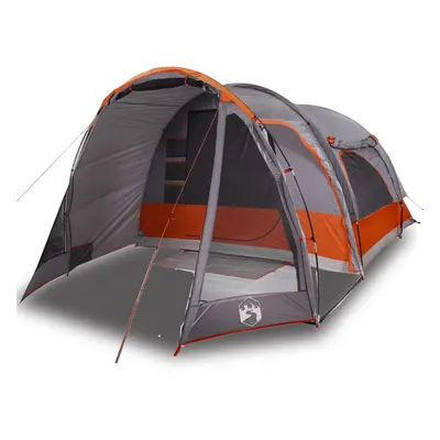 (Grey and orange) vidaXL Family Tent 6-Person Outdoor Lightweight Tent Camping Tent Waterproof