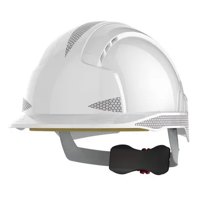 JSP EVOLite One Size Safety Helmet with Wheel Ratchet and Refelctive CR2 - White - Vented - (AJB