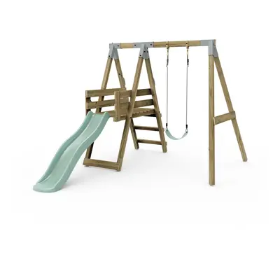 Premium Single Swing with Deck - Flex Mint Green