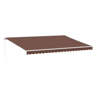 vidaXL Manual Retractable Awning Privacy Screen Sunshade Brown 500x300 cm