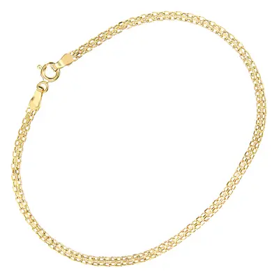 Jewelco London 9ct Yellow Gold Bismark Chain Bracelet 3mm 7.5 inch 19cm - BT1AXL801Y