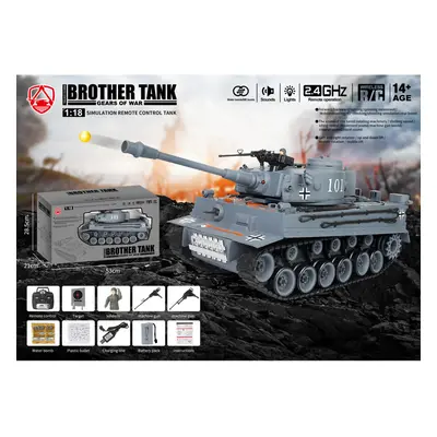 2.4G 1/18 German Tiger Main Battle RC Radio Control BB Tank + Water