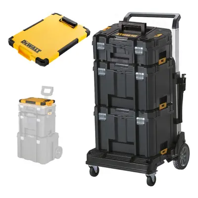 Dewalt TStak Tower Trolley - Includes x VI Deep Cases + II Case + Clipboard