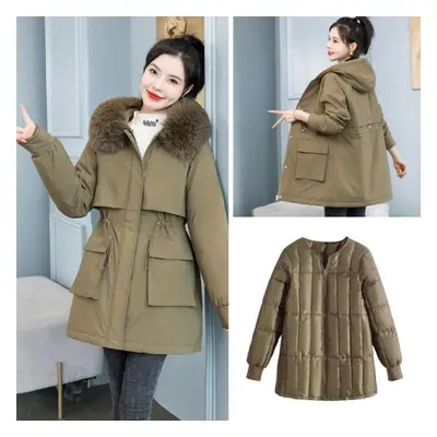 (coffee, XL) New Fashion High Quality Women Spring Style Long Parker Coat Women&apos;s Winter Ja