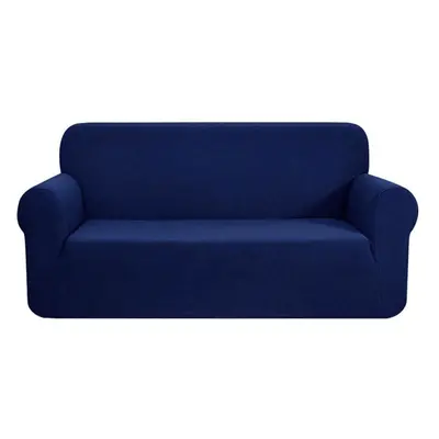 (navy blue, Seater) Thick Elastic Sofa Cover Slipcover For Living Room Stretch Polar Fleece Armc