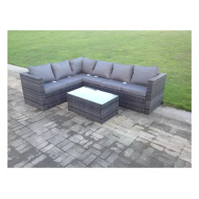 (left corner sofa+rectangular table, with rain covers) shape corner rattan sofa garden furniture