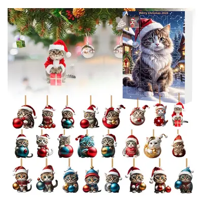 (Style A) Holiday Advent Calendar Advent Calendar Collectible Funny Cats Animal Set