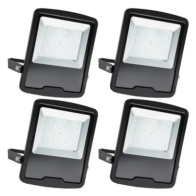 4 PACK Slim Outdoor IP65 Floodlight - 150W Daylight White LED - High Output