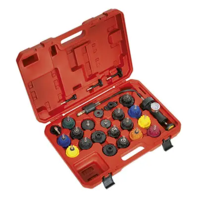 25 Piece Cooling System Pressure Test Kit - High Powered Pump - Various Adaptors