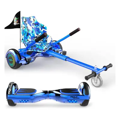 (Blue) 6.5'' E Scooter LED Hoverboard with go-kart Segway