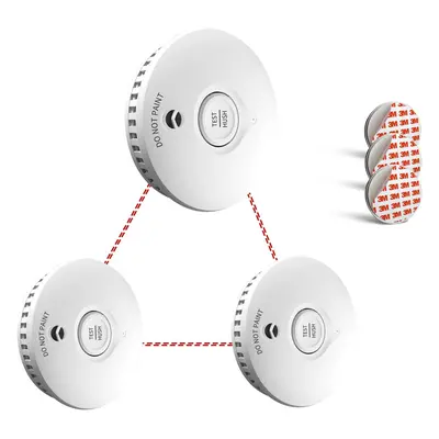 (3pack) Wireless Interconnected Smoke Alarm Years Life Photoelectric wireless Smoke Detector