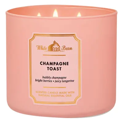 Bath and Body Works White Barn Champagne Toast Wick Candle 14.5 Ounc