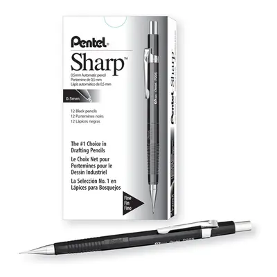 Pentel Sharp Automatic Pencil 0.5mm Lead Size Black Barrel(P205A) Box of